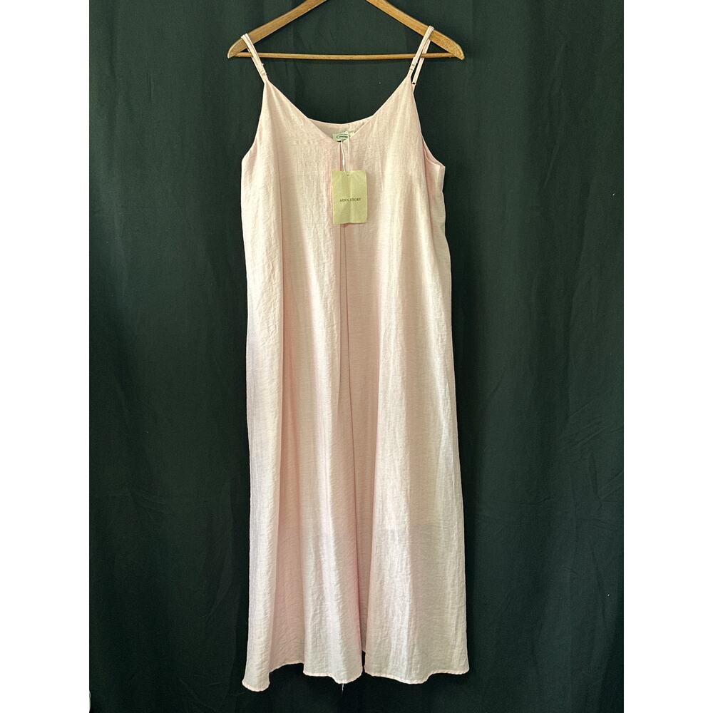 Ainn Story NWT Spring Summer Dress M Petal Pink Lagenlook Soft Girl Luxury